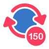 150 free spins logo